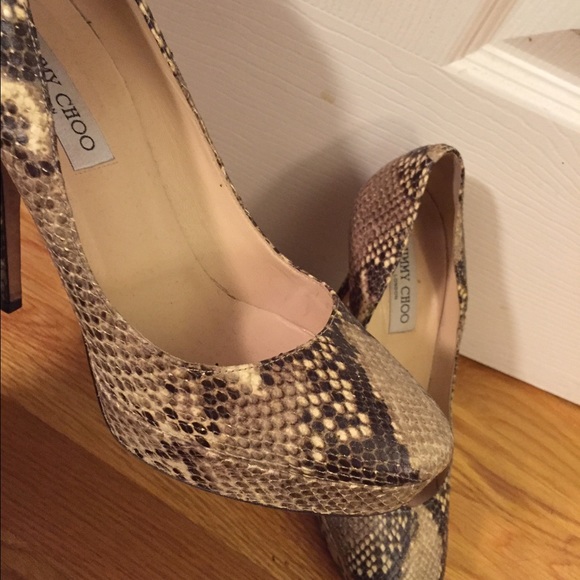 EUC Jimmy Choo Python Snake Skin Cosmic Elaphe Heels, Size 10/41. - Picture 3 of 5